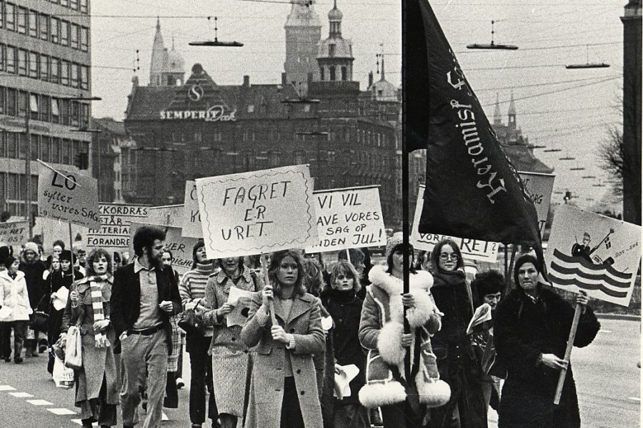 Plattedamerne demonstrerer i 1972. Foto: Arbejdermuseet